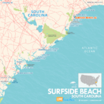 Map Of Surfside Beach, South Carolina   Live Beaches Regarding Surfside Beach South Carolina Map