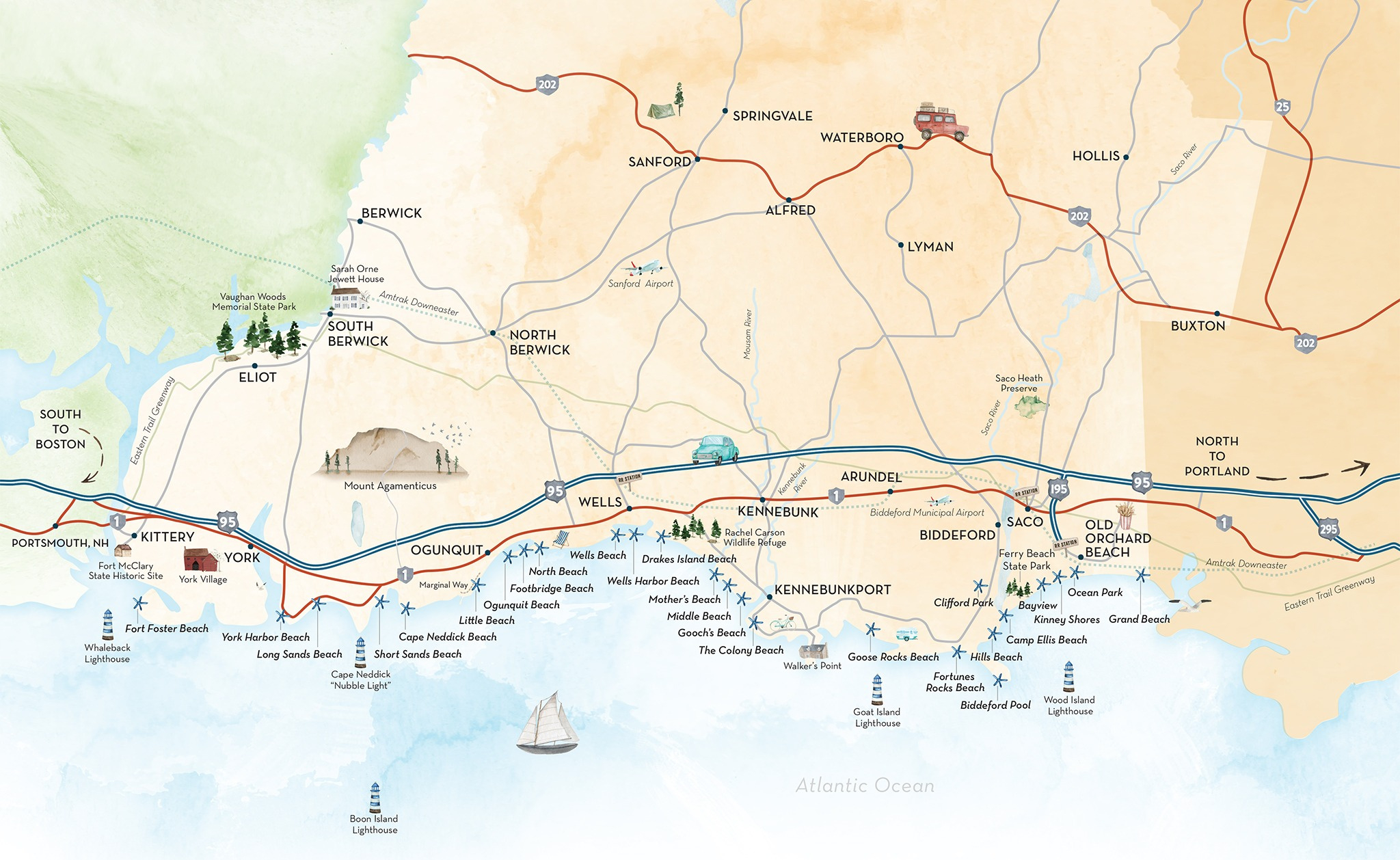 Map Of The Maine Beaches regarding Map of Beaches in Maine