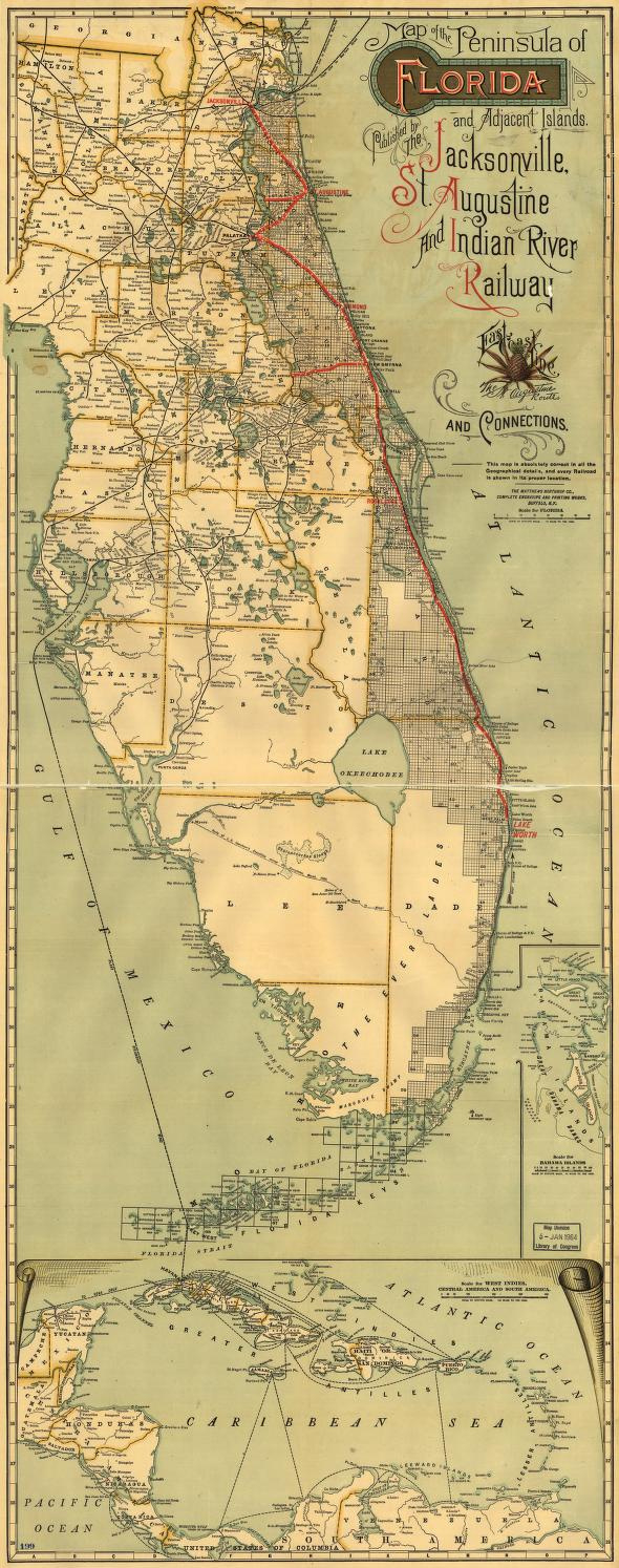 Map of East Coast of Florida