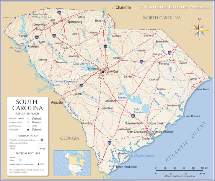 South Carolina Myrtle Beach Map
