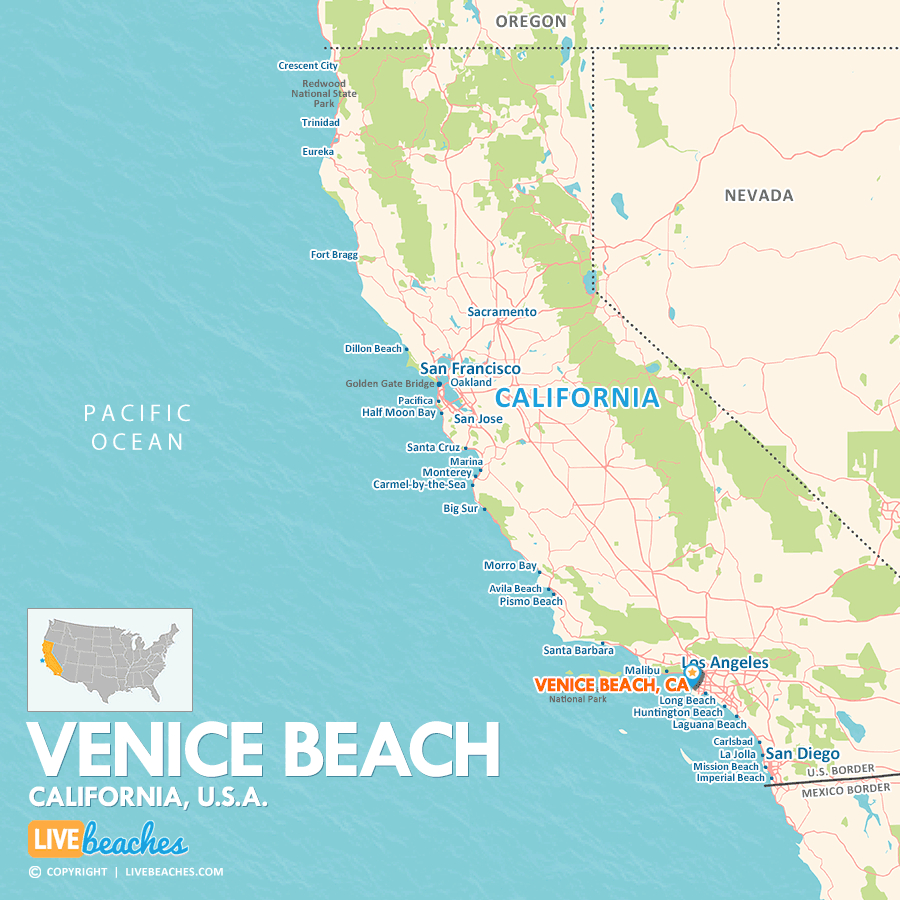 Map Of Venice Beach, California - Live Beaches for Venice Beach on a Map