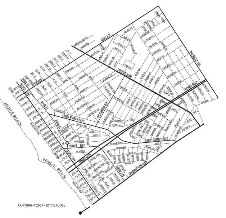Map of California Venice Beach
