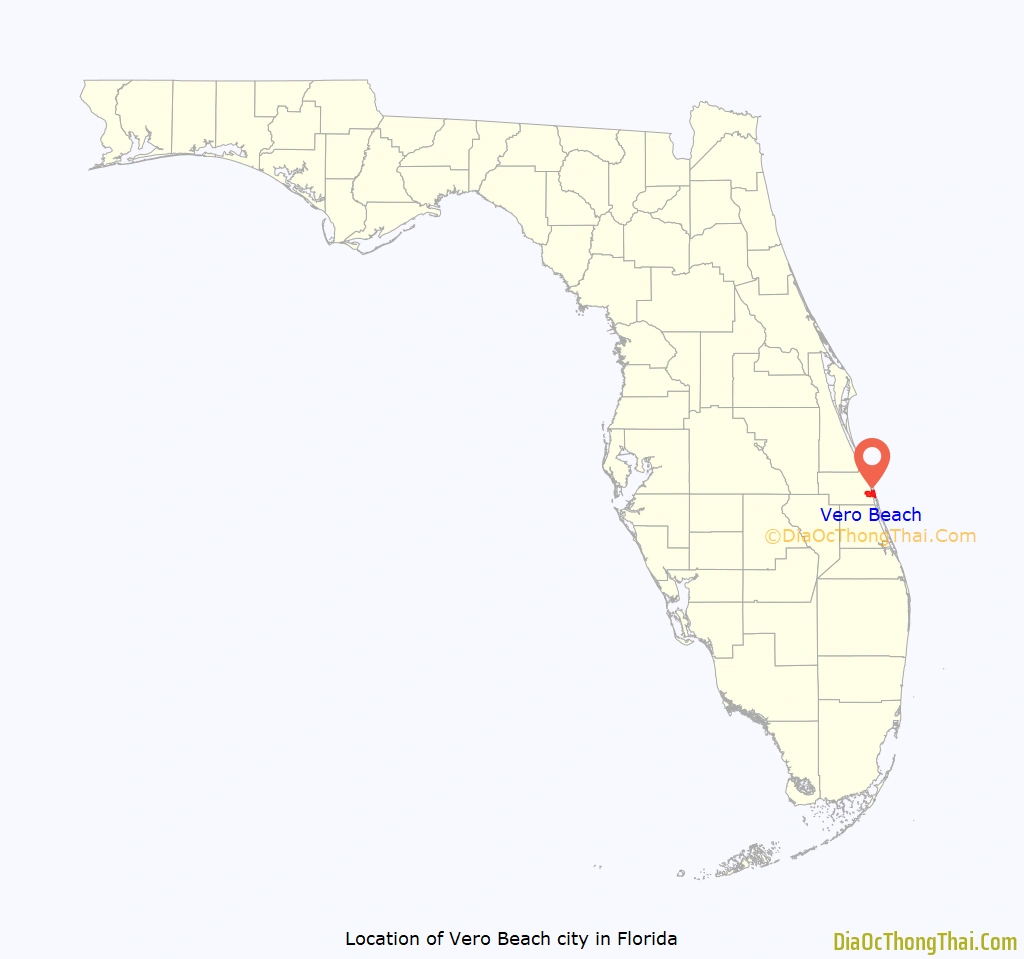 Map Of Vero Beach City - Thong Thai Real in Florida Map Showing Vero Beach