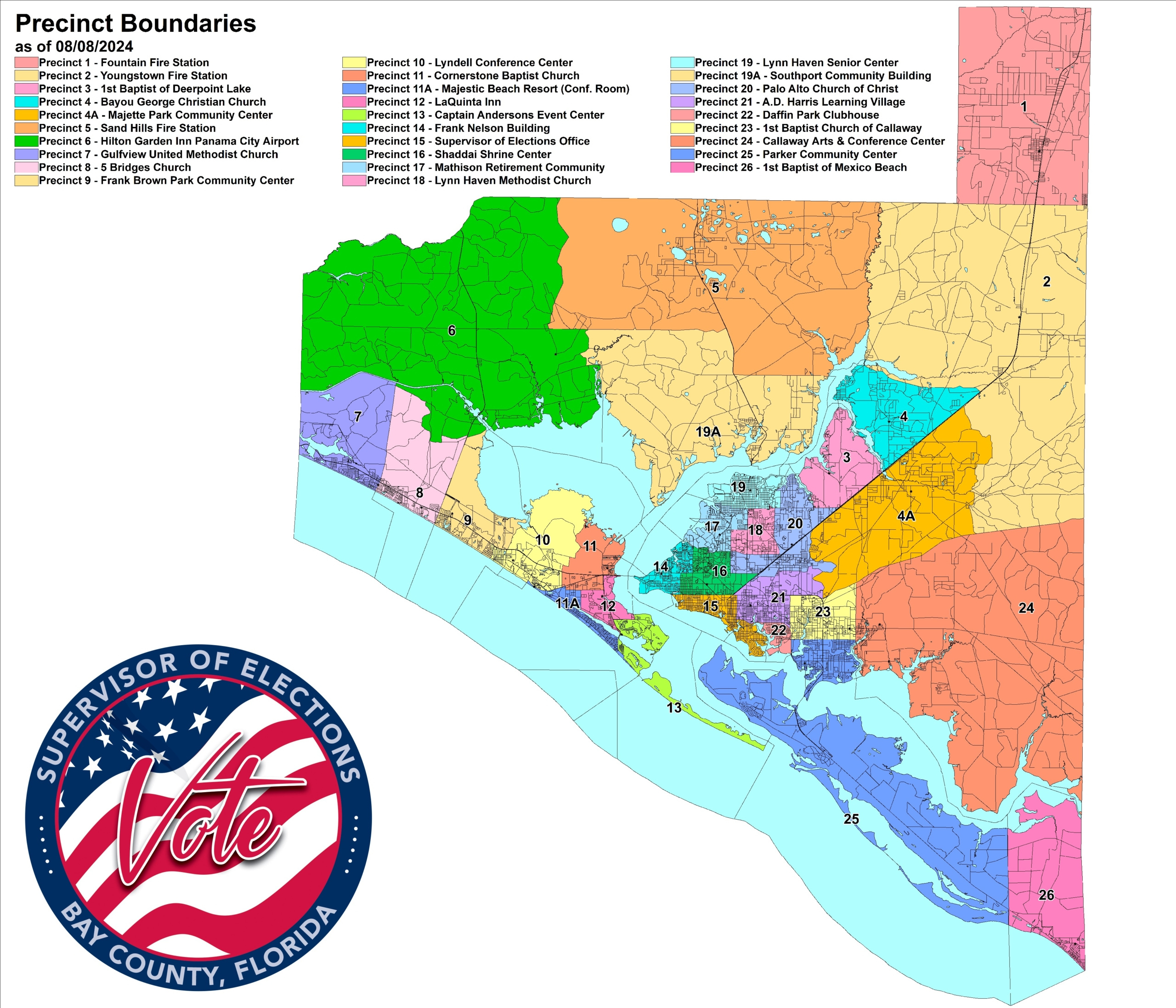 Maps &amp;amp; Boundaries | Bay County Supervisor Of Elections inside Panama City Beach Fl Zip Code Map