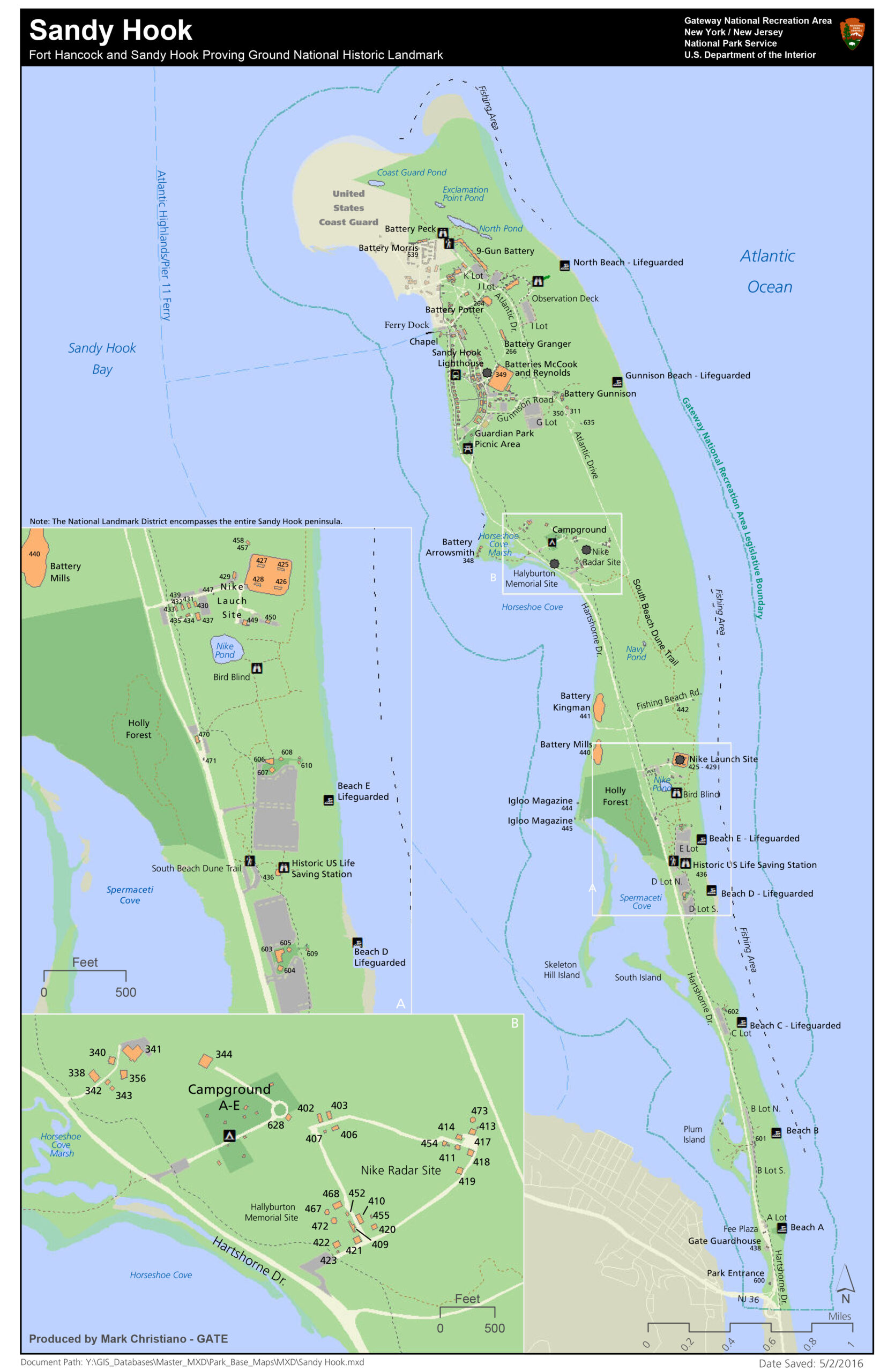 Maps For Sandy Hook Unit - Gateway National Recreation Area (U.s. in Sandy Hook Nj Beach Map