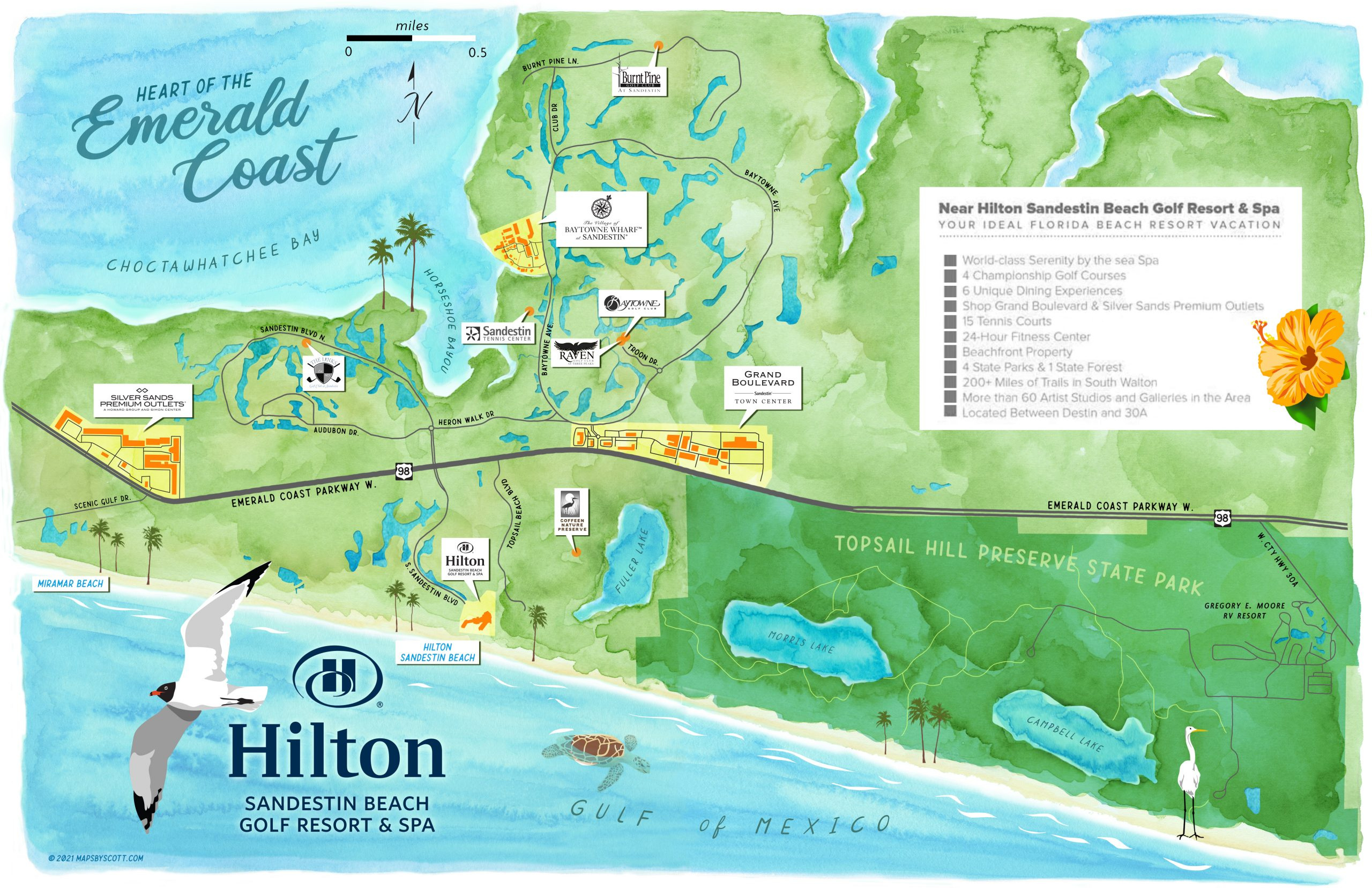 Mapsscottsandestin, Florida - Mapsscott throughout Map Sandestin Golf Beach Resort