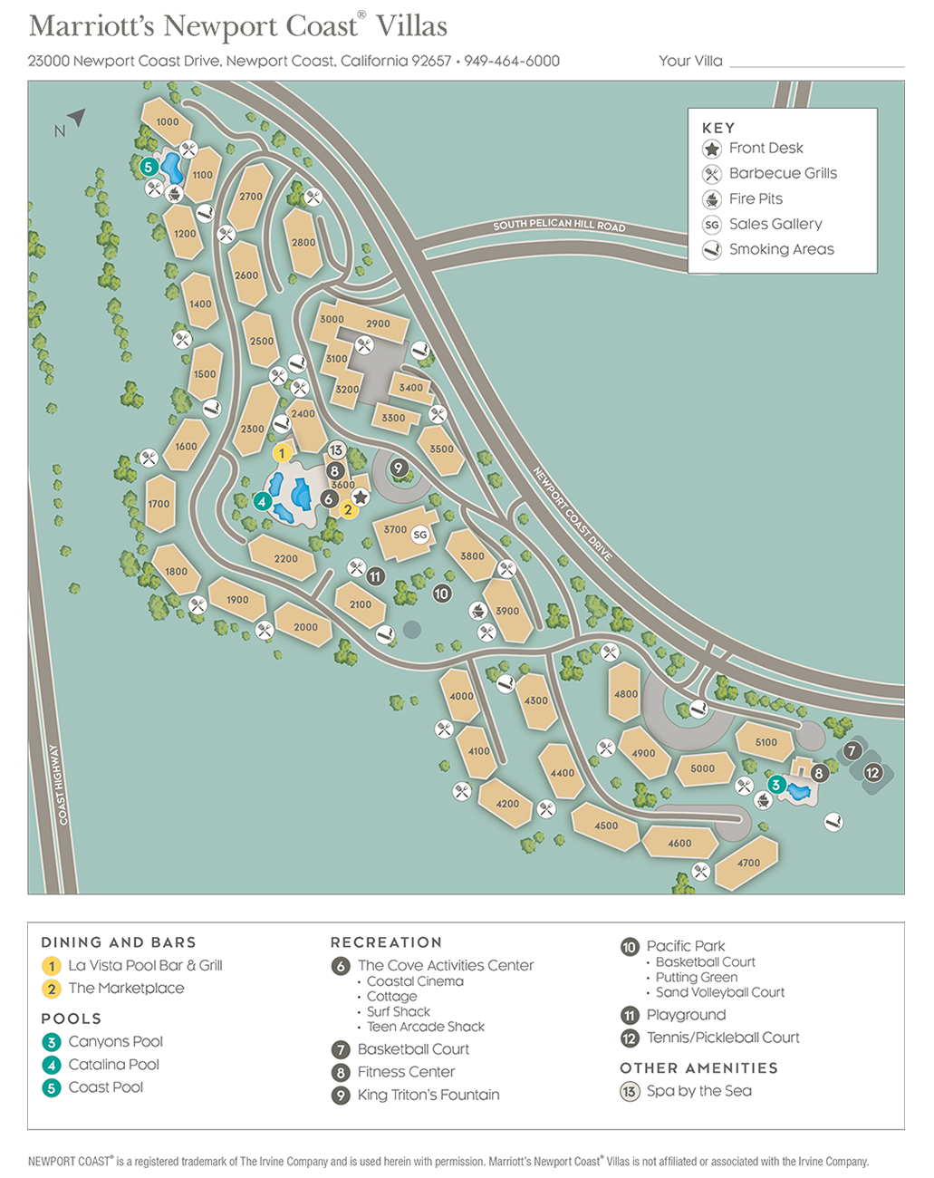 Marriott'S Newport Coast® Villas in Newport Beach Marriott Villas Map