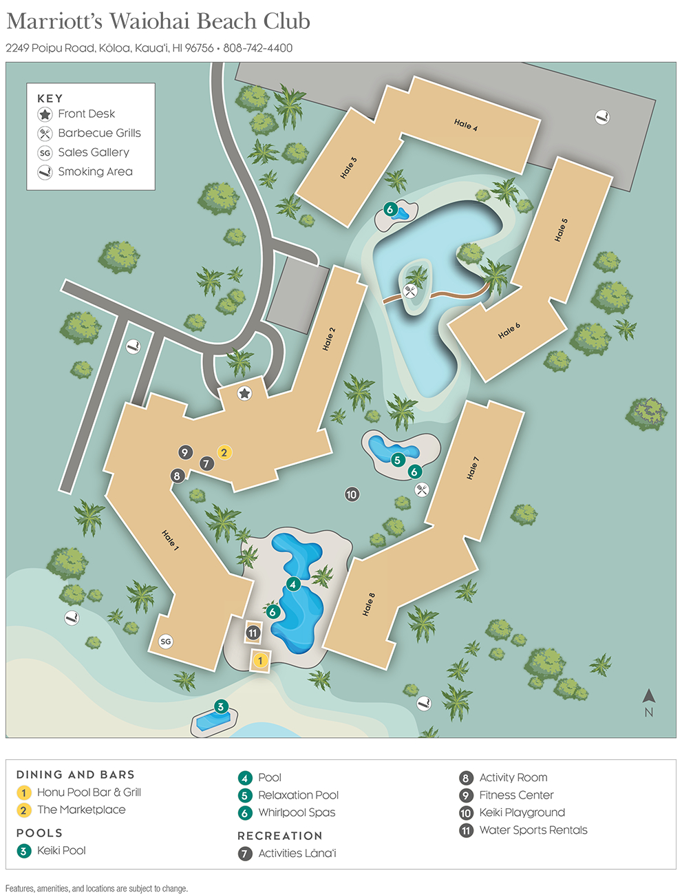 Marriott&amp;#039;S Waiohai Beach Club in Marriott Waiohai Beach Club Resort Map
