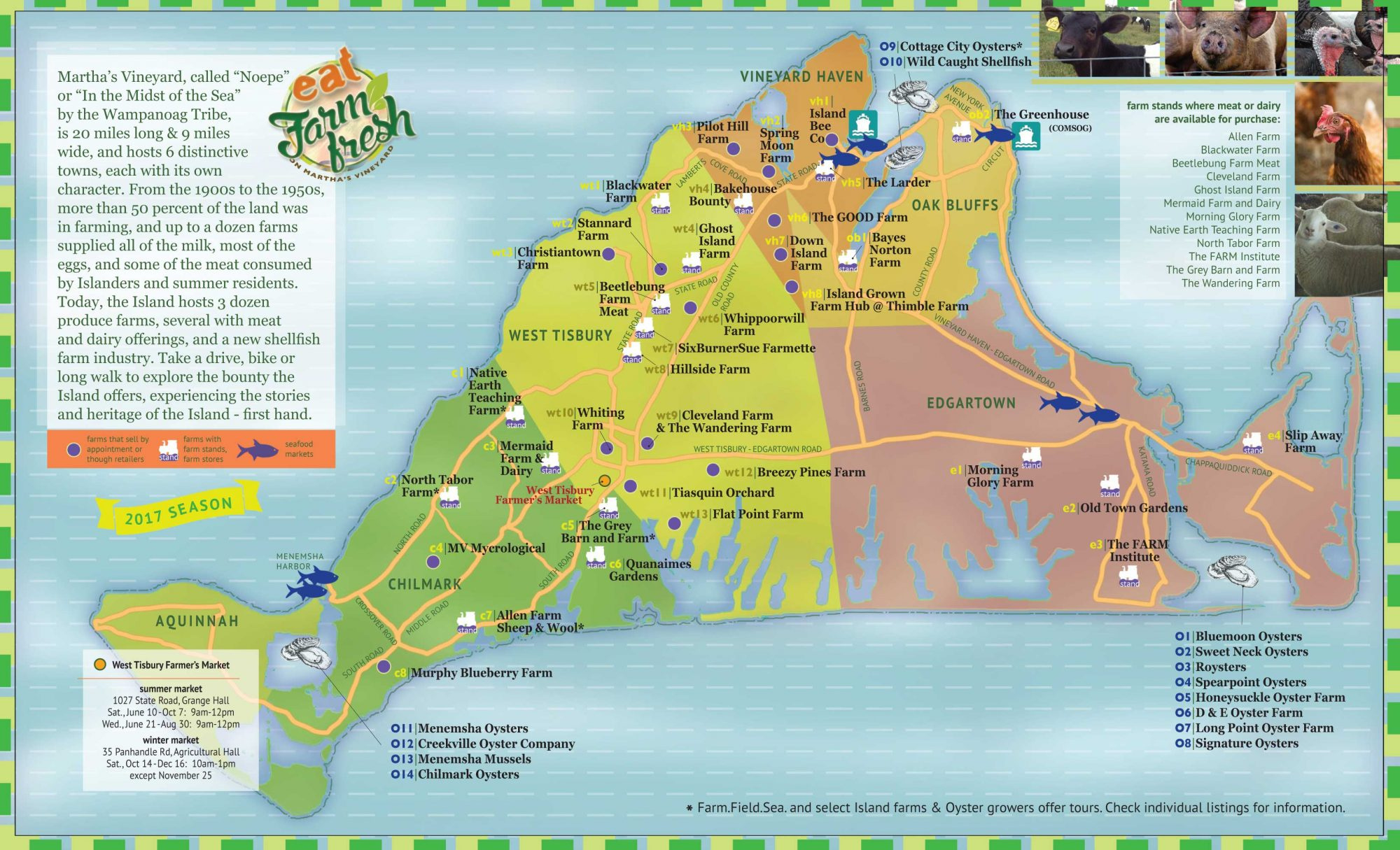 Martha&amp;#039;S Vineyard Interactive Farm Map: Find Farm-Fresh Food On for Martha Vineyard Beaches Map