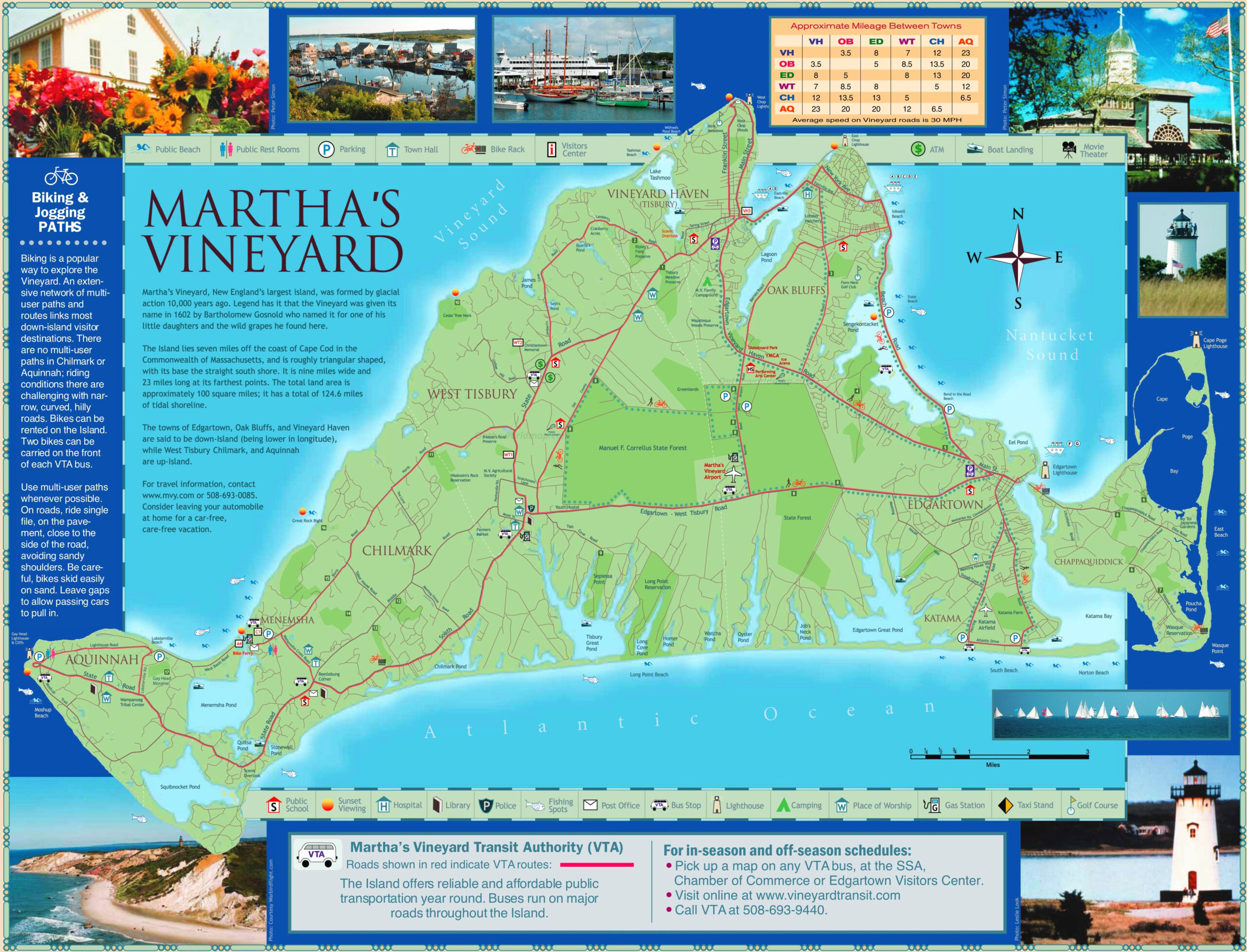 Martha&amp;#039;S Vineyard Tourist Map - Ontheworldmap with regard to Martha Vineyard Beaches Map