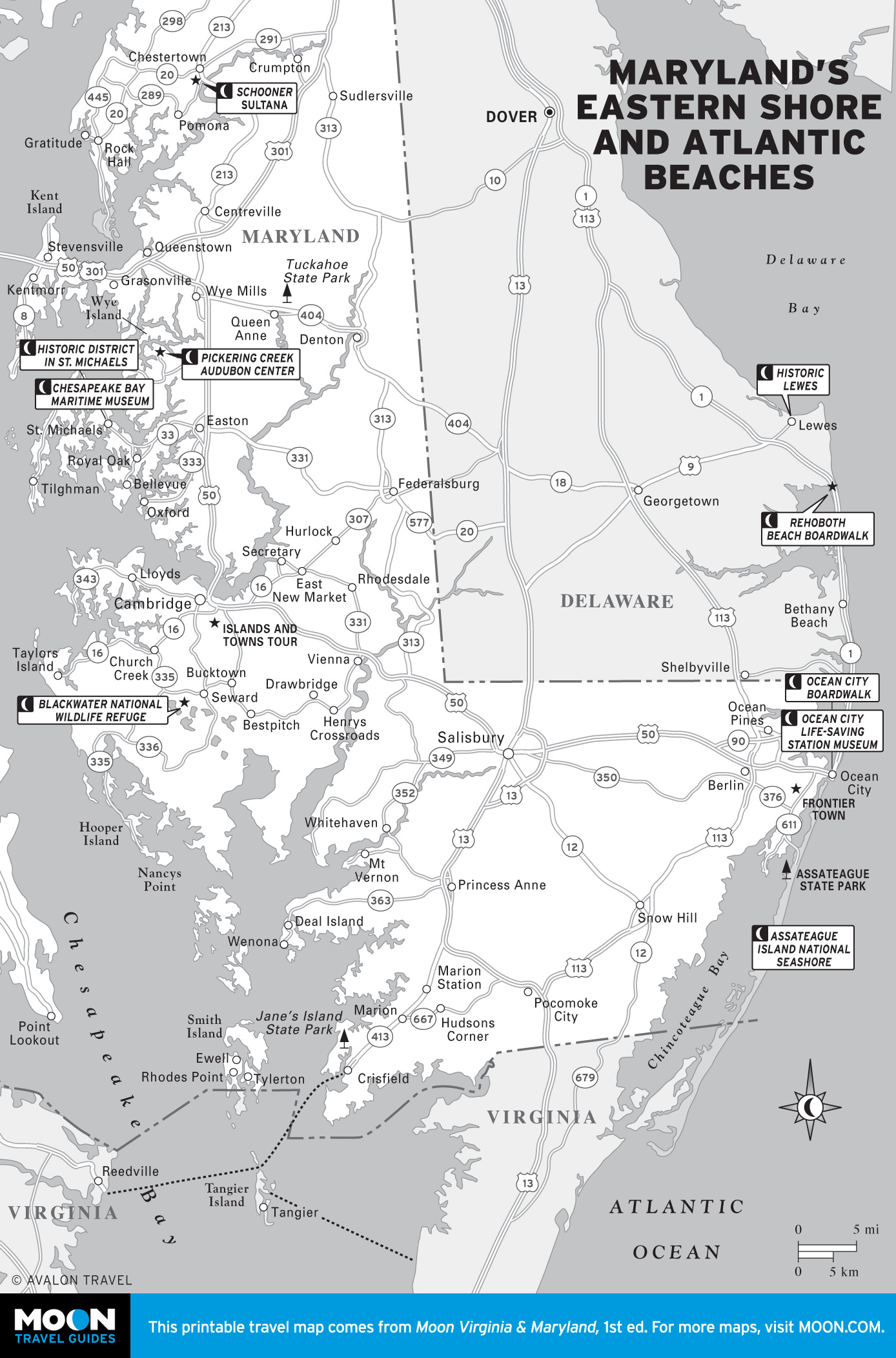 Maryland | Moon Travel Guides in Map of Beaches in Maryland