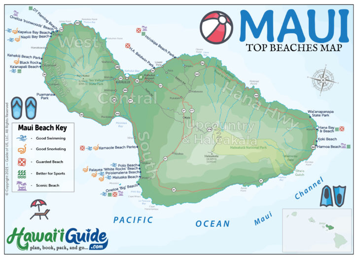 Map of Kaanapali Beach Maui