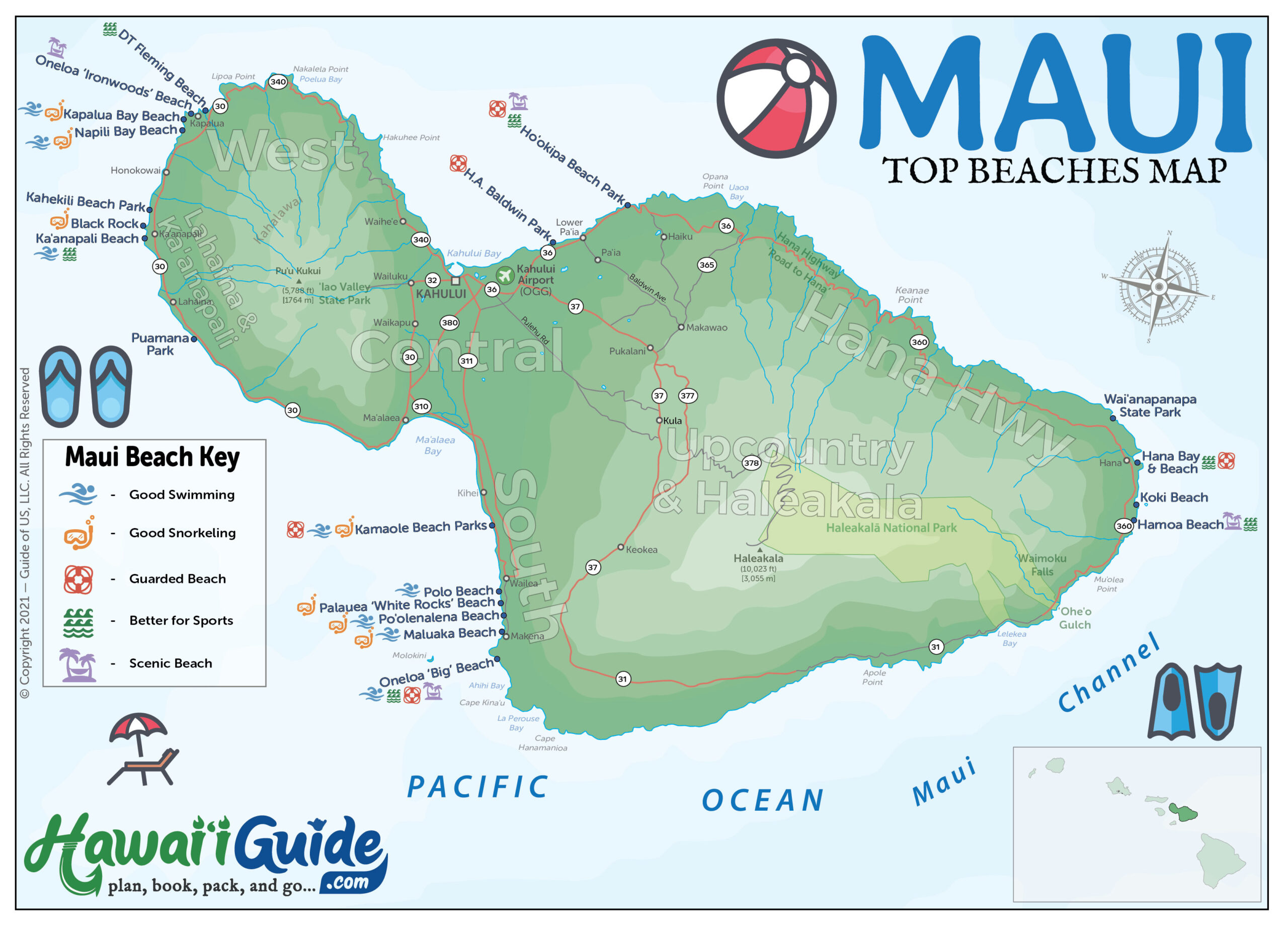 Maui Top 25+ Beaches To Visit + Map & Directions | Maui Beach Guide within Map Of Maui Beaches Hawaii