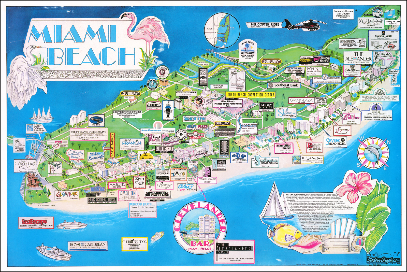 Miami Beach - Barry Lawrence Ruderman Antique Maps Inc. for Map of Miami Beach Florida Hotels
