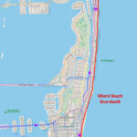 Miami Beach Boardwalk Map With Regard To Miami Beach South Beach Map