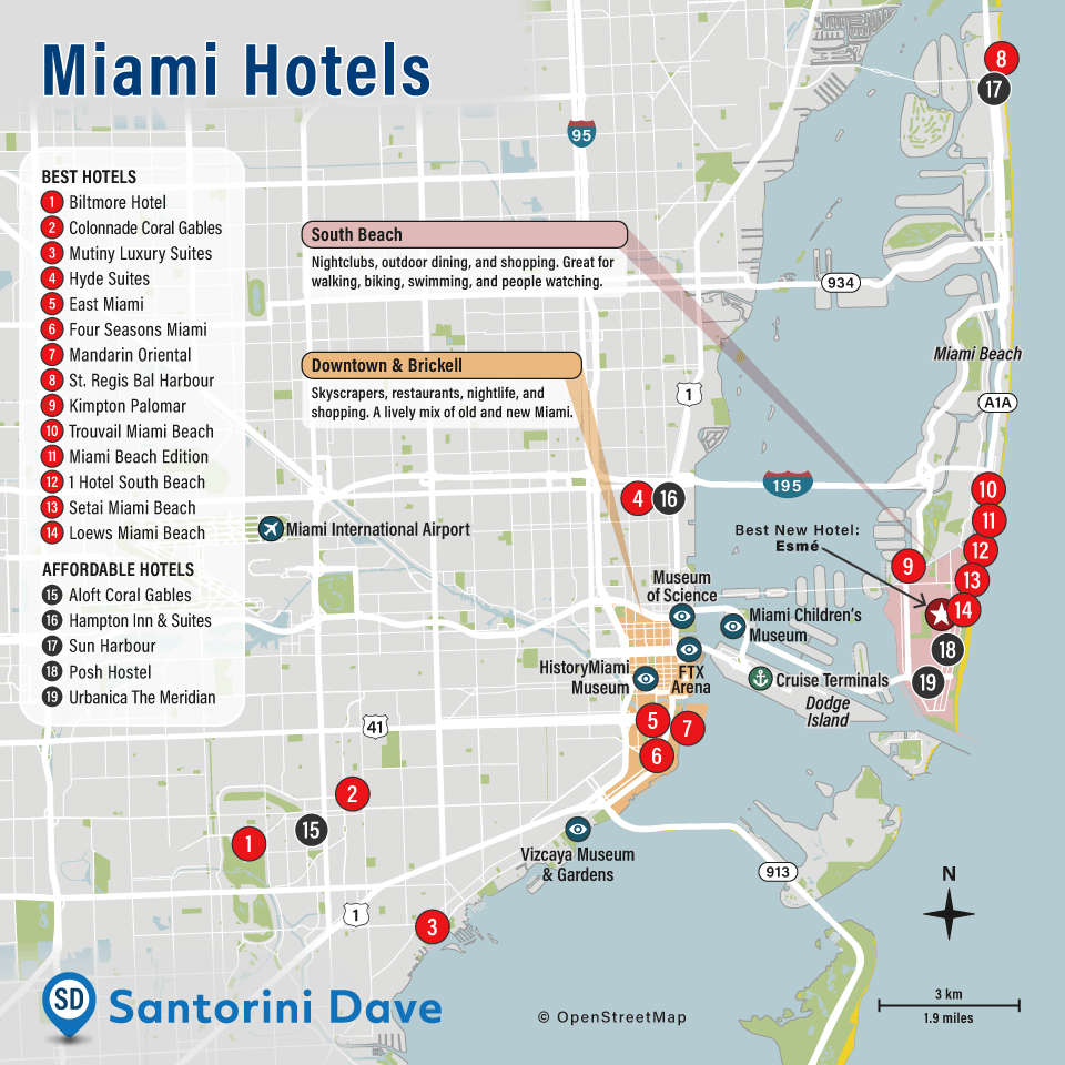 Miami Hotel Map - Best Areas, Neighborhoods, &amp;amp; Places To Stay with Hotel Map Of South Beach Miami