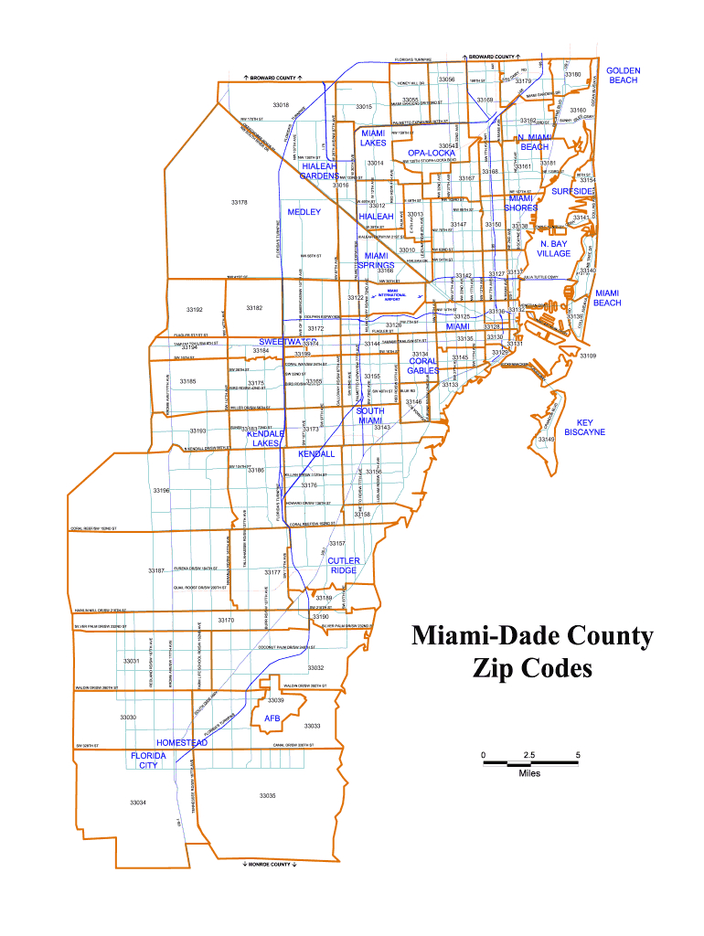 Miami Zip Code Map: Fill Out &amp;amp; Sign Online | Dochub inside Miami Beach Fl Zip Code Map