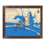 Morehead City   Atlantic Beach 3D Wood Map, North Carolina Coast In Atlantic Beach North Carolina Map