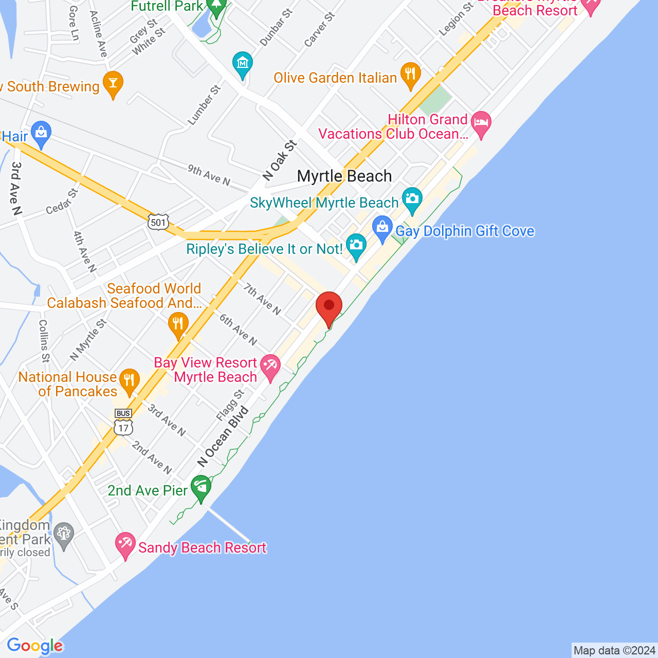 Myrtle Beach Boardwalk And Promenade intended for Myrtle Beach Sc Boardwalk Map