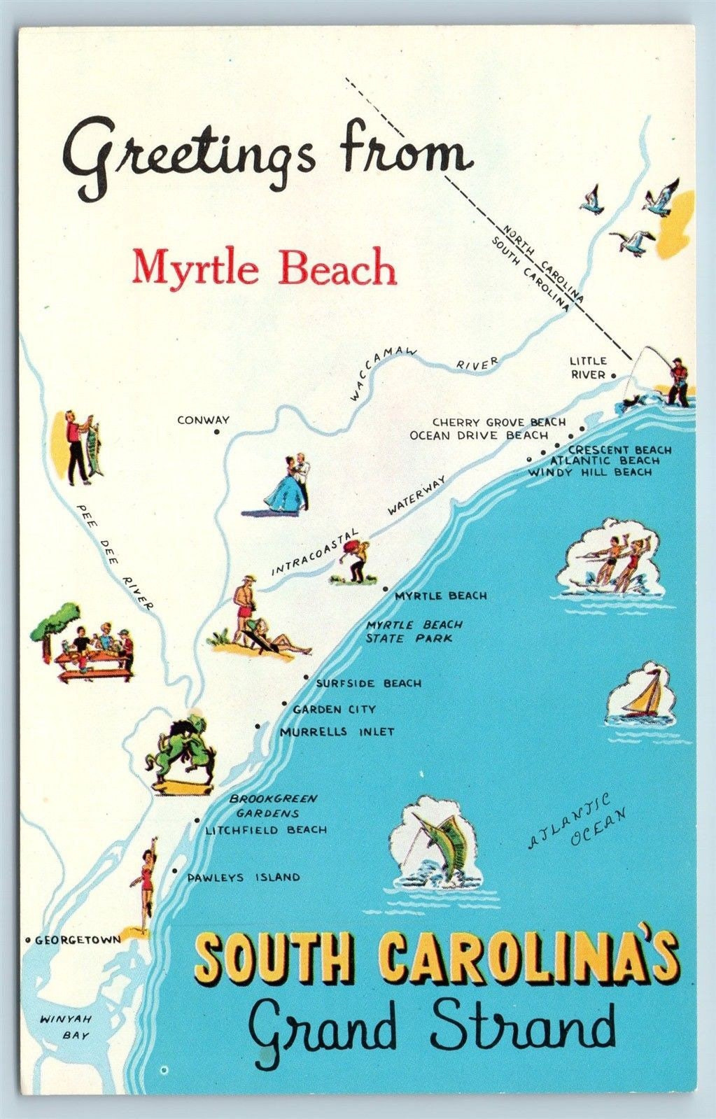 Myrtle Beach, Grand Strand Map Oyster Shell Ornament - Etsy Israel in Grand Strand Map Myrtle Beach Sc