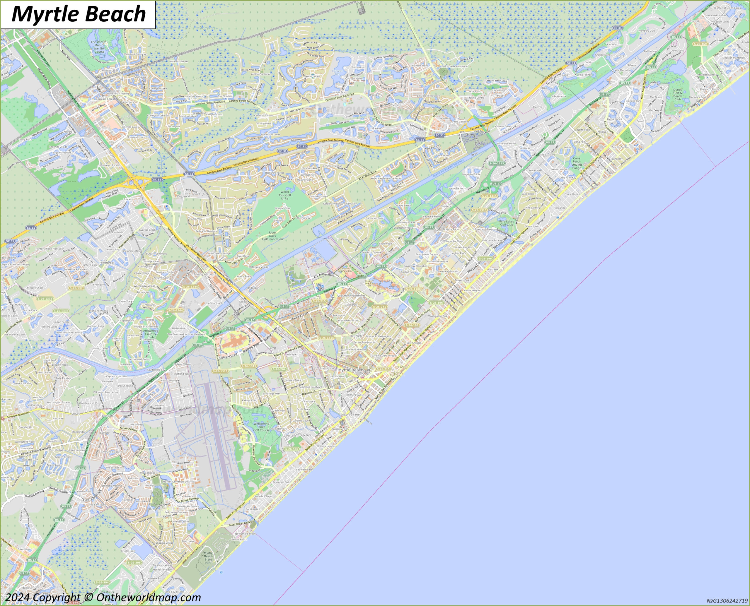 Myrtle Beach Map - South Carolina, U.s. | Discover Myrtle Beach regarding Google Maps Myrtle Beach Sc