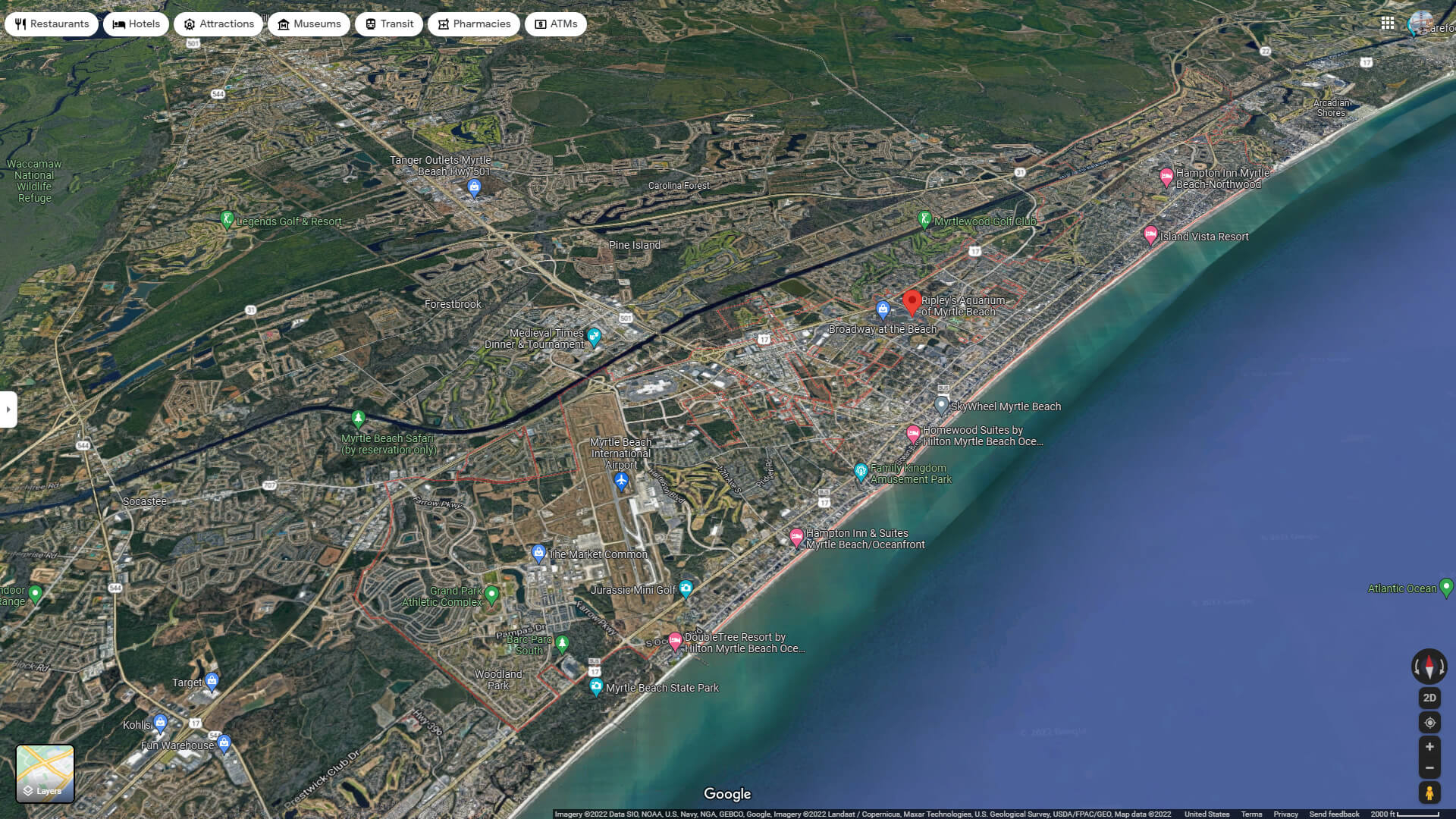 Myrtle Beach, South Carolina Map with regard to Google Maps Myrtle Beach South Carolina