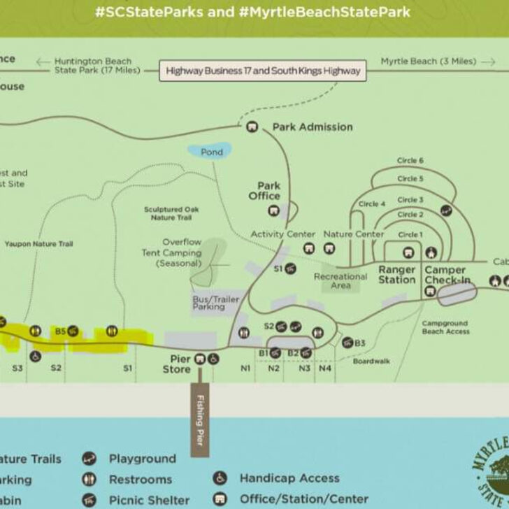 Map of Myrtle Beach State Park Map of Myrtle Beach State Park