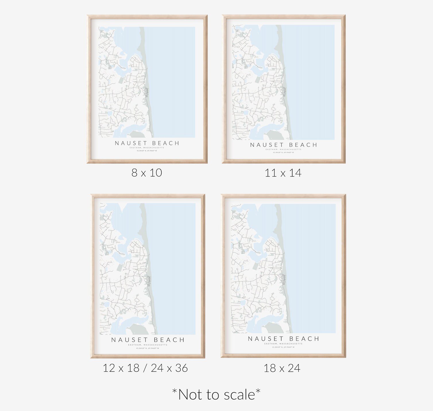 Nauset Beach Map Print, Cape Cod Map Print, Eastham Massachusetts throughout Nauset Beach Cape Cod Map