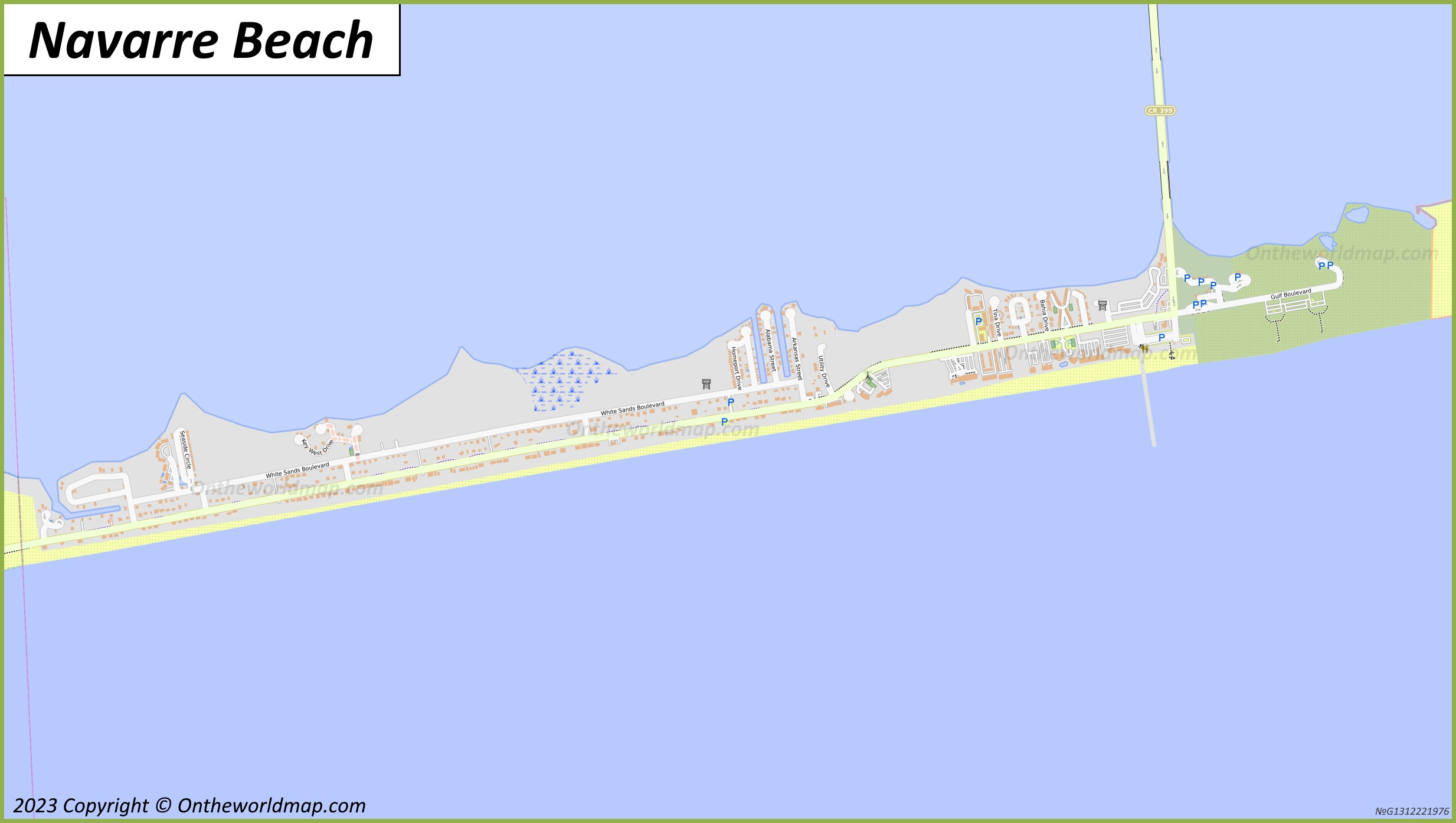 Navarre Beach Map - Ontheworldmap with regard to Navarre Beach On Florida Map
