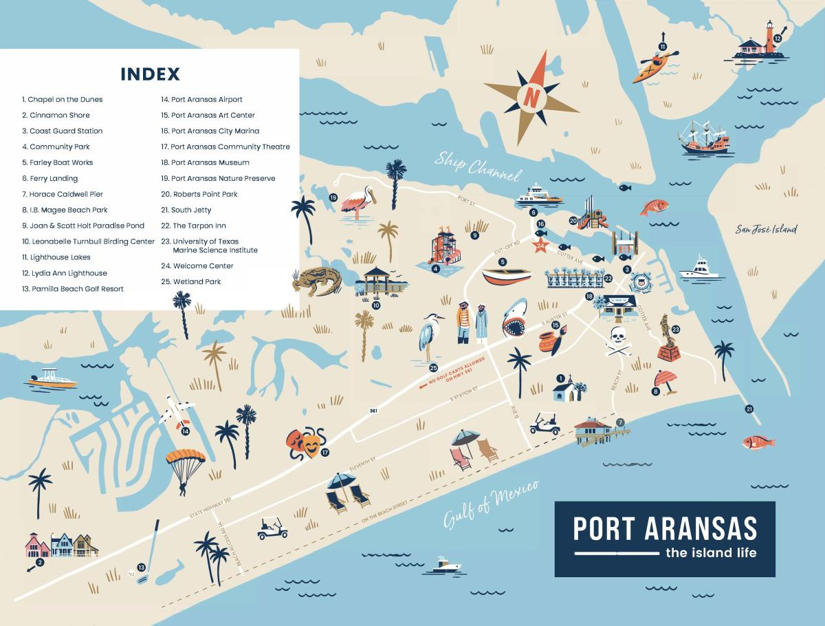 Navigate Port Aransas With Ease: Helpful Maps And Travel Tools intended for Port Aransas Beach Marker Map