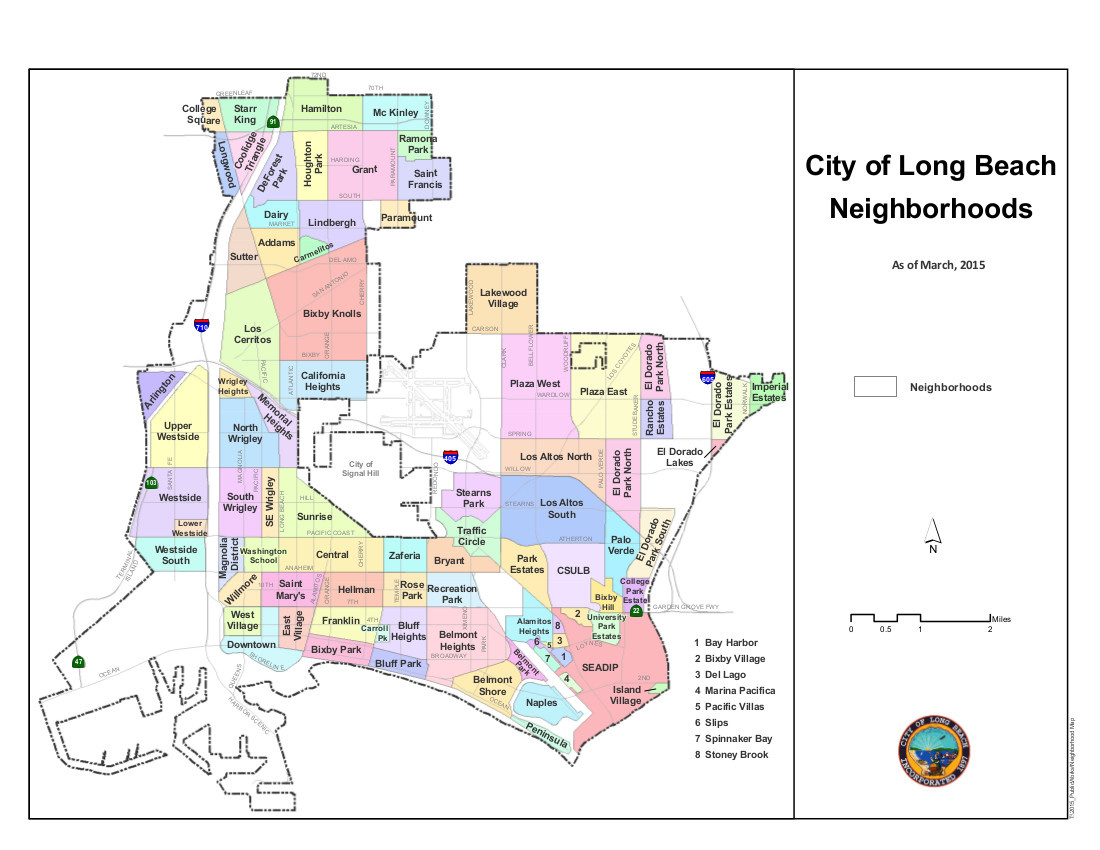 Neighborhoods Of Long Beach, California - Wikipedia pertaining to Map Of Downtown Long Beach Ca