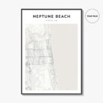 Neptune Beach Map Poster, Neptune Beach Map Print, Neptune Beach Regarding Map Of Neptune Beach Fl