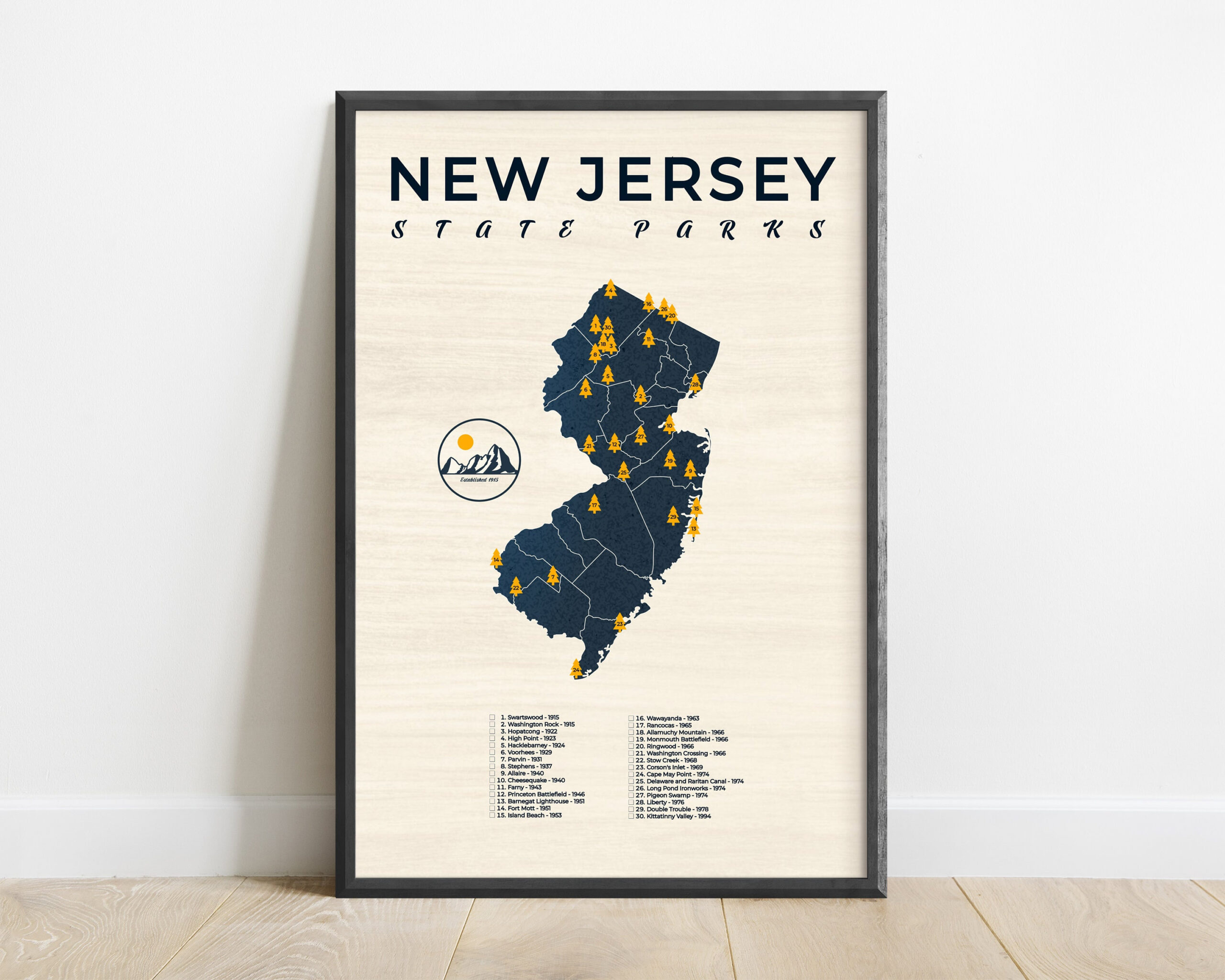 New Jersey State Park Map, New Jersey State Park Checklist, New intended for Island Beach State Park Map New Jersey