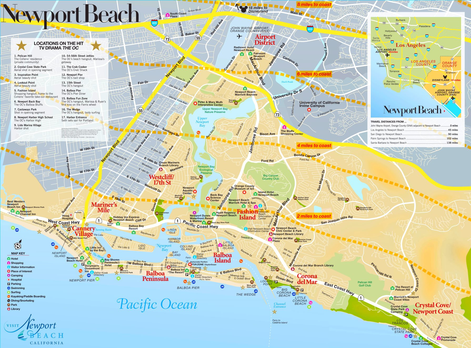 Newport Beach Sightseeing Map - Ontheworldmap with Map Of Newport Beach California