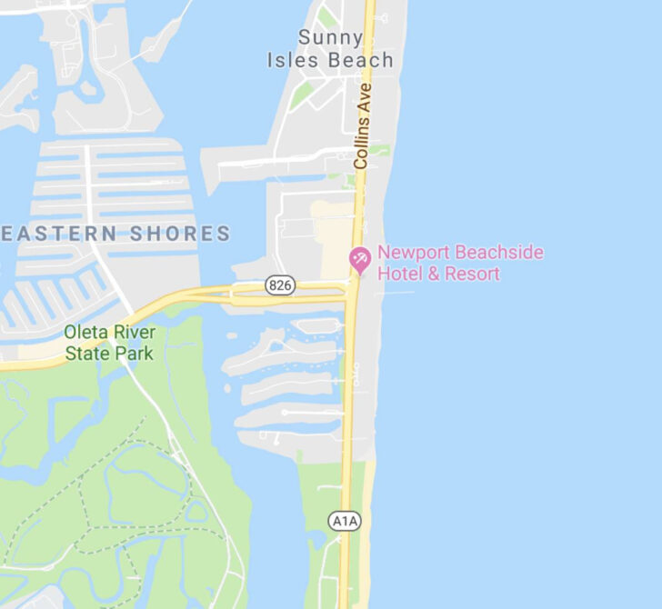 Map Sunny Isles Beach Florida