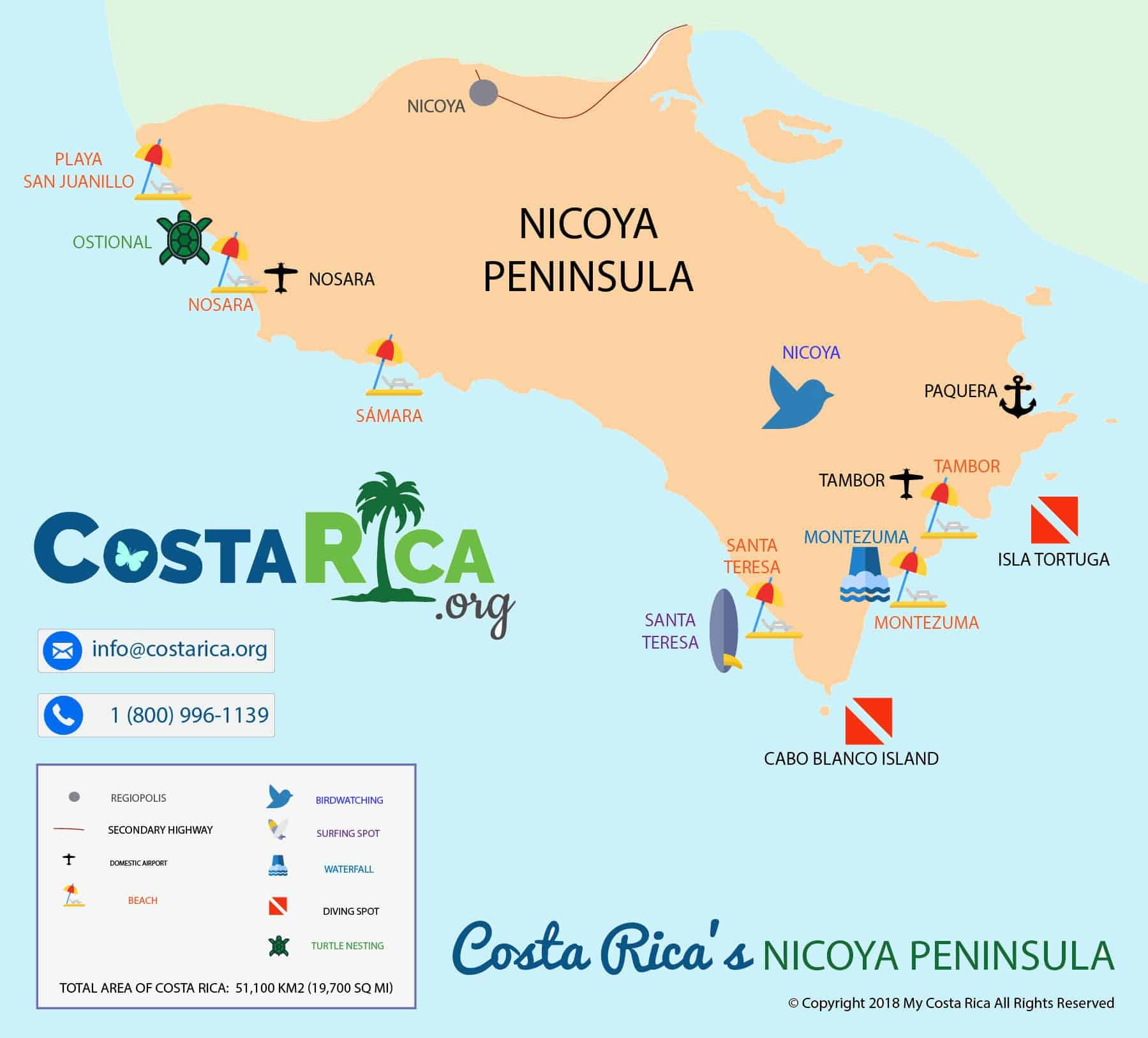 Nicoya Peninsula In Costa Rica - Eine Bezaubernde Destination inside Samara Beach Costa Rica Map