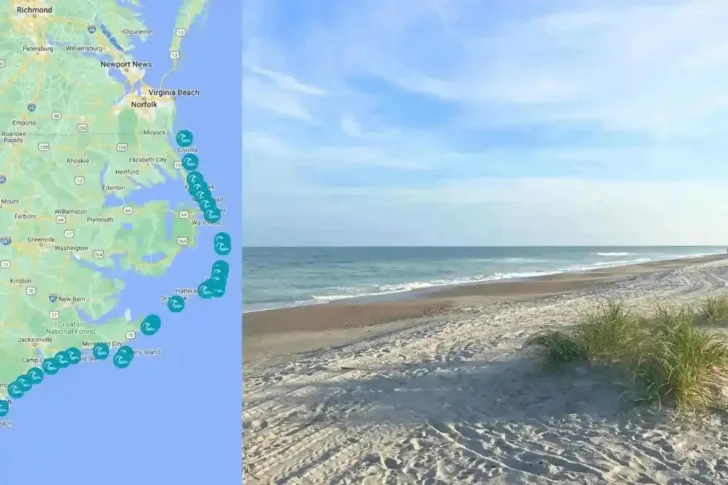 Map of Nc Coastal Beaches
