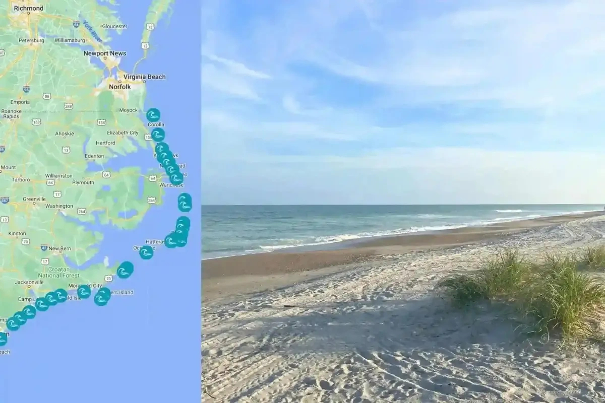 North Carolina Beaches Map With Live Cameras | Complete List pertaining to Map Of Nc Coastal Beaches
