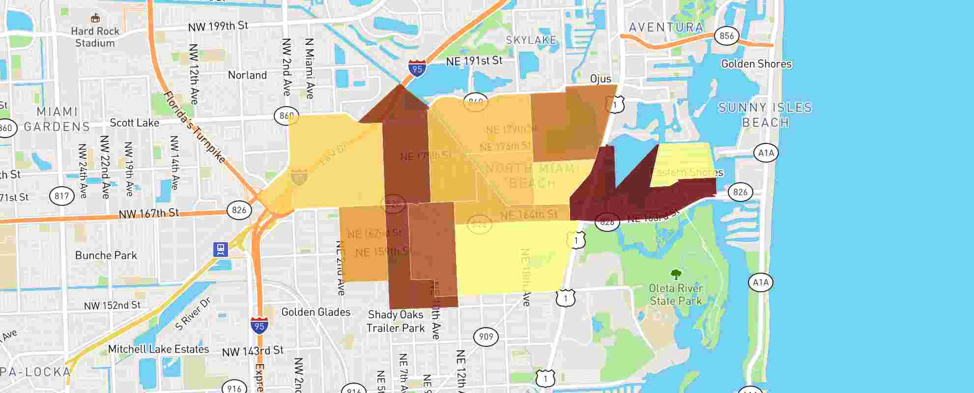 North Miami Beach, Fl Real Estate Market Data - Neighborhoodscout within Map Of North Miami Beach Florida