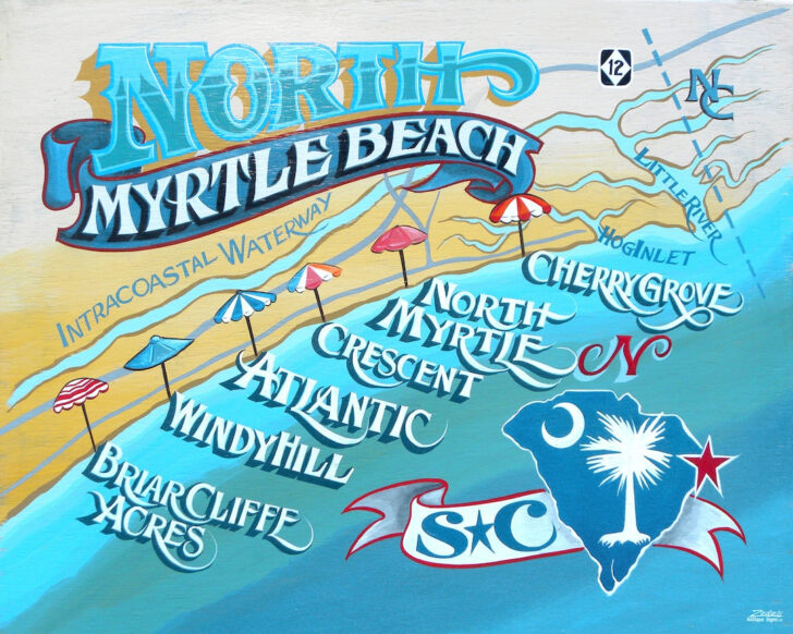 Map of North Myrtle Beach Sc