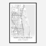 North Palm Beach Florida Map Poster, Modern Home Decor Wall Art Print    Custom Maps & Posters In Map Of North Palm Beach Florida