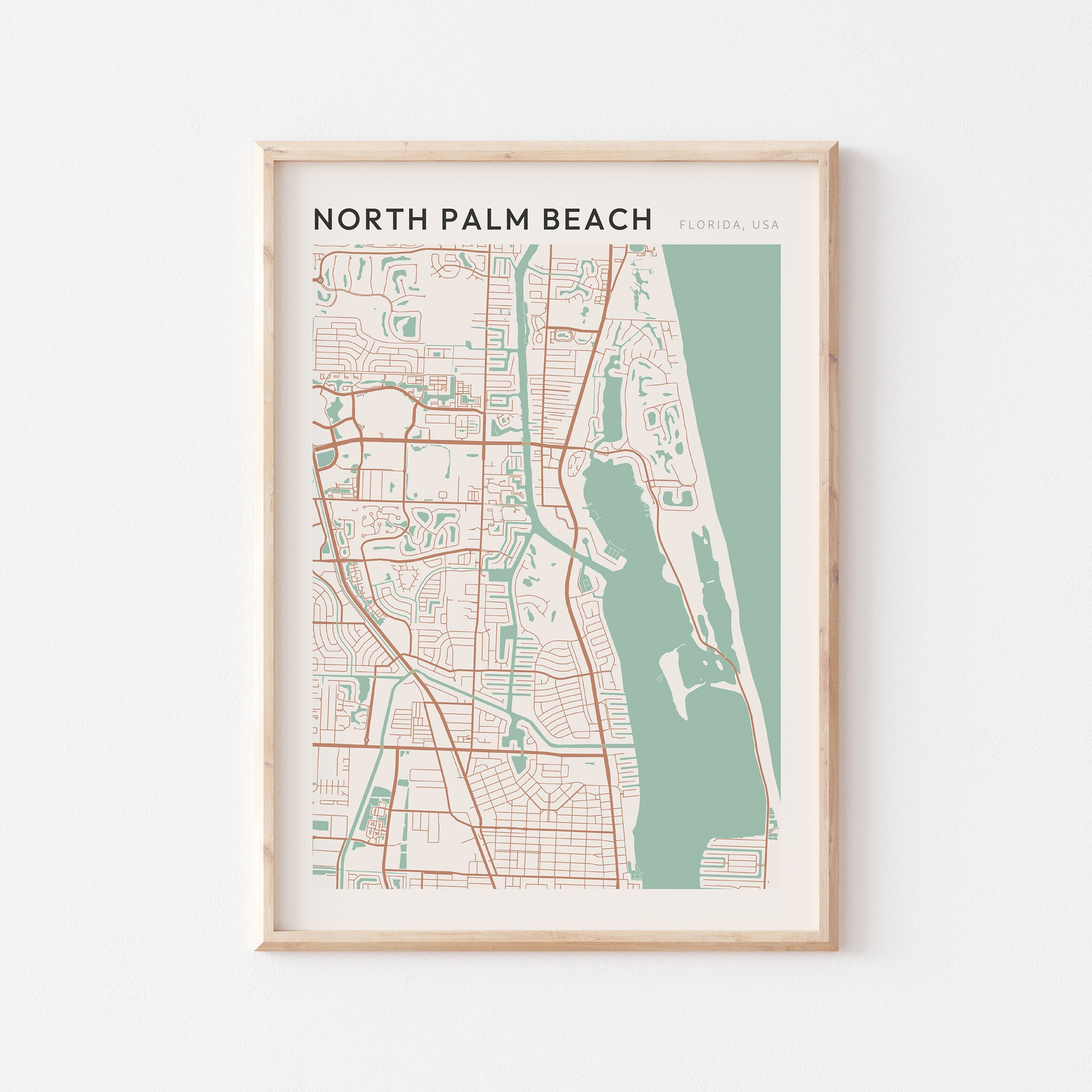 North Palm Beach Map Poster, North Palm Beach Print, North Palm with Map of North Palm Beach
