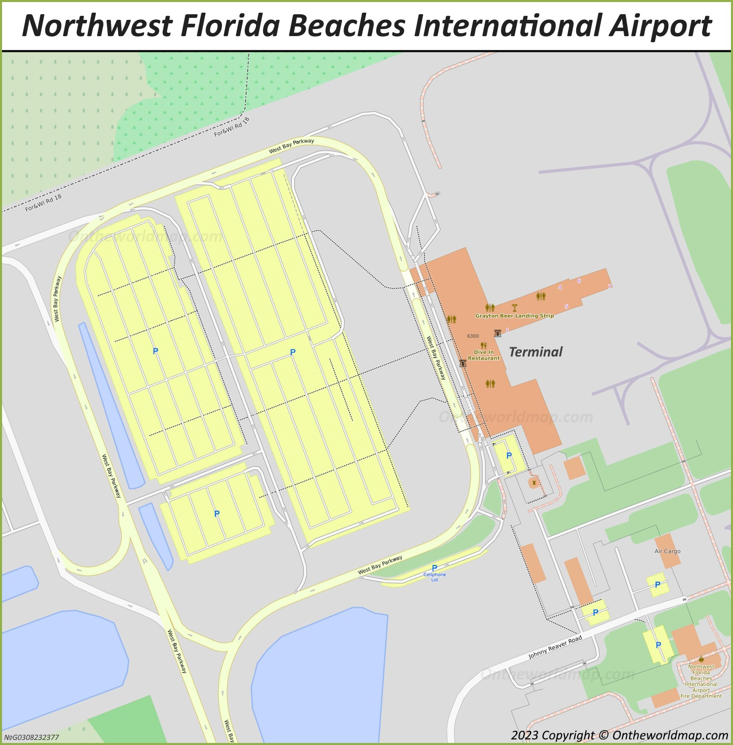 Northwest Florida Beaches International Airport Map inside Map Of Northwest Florida Beaches International Airport