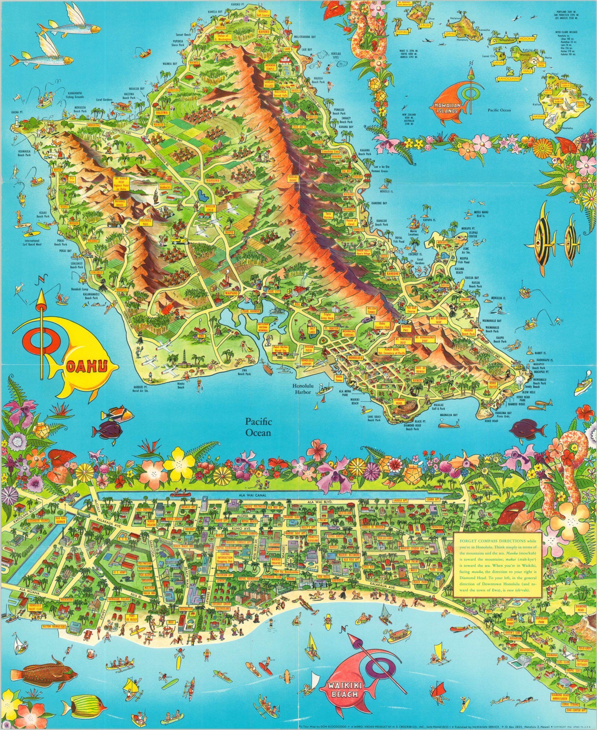 Oahu [And] Waikiki Beach for Map Of Oahu Hawaii Beaches