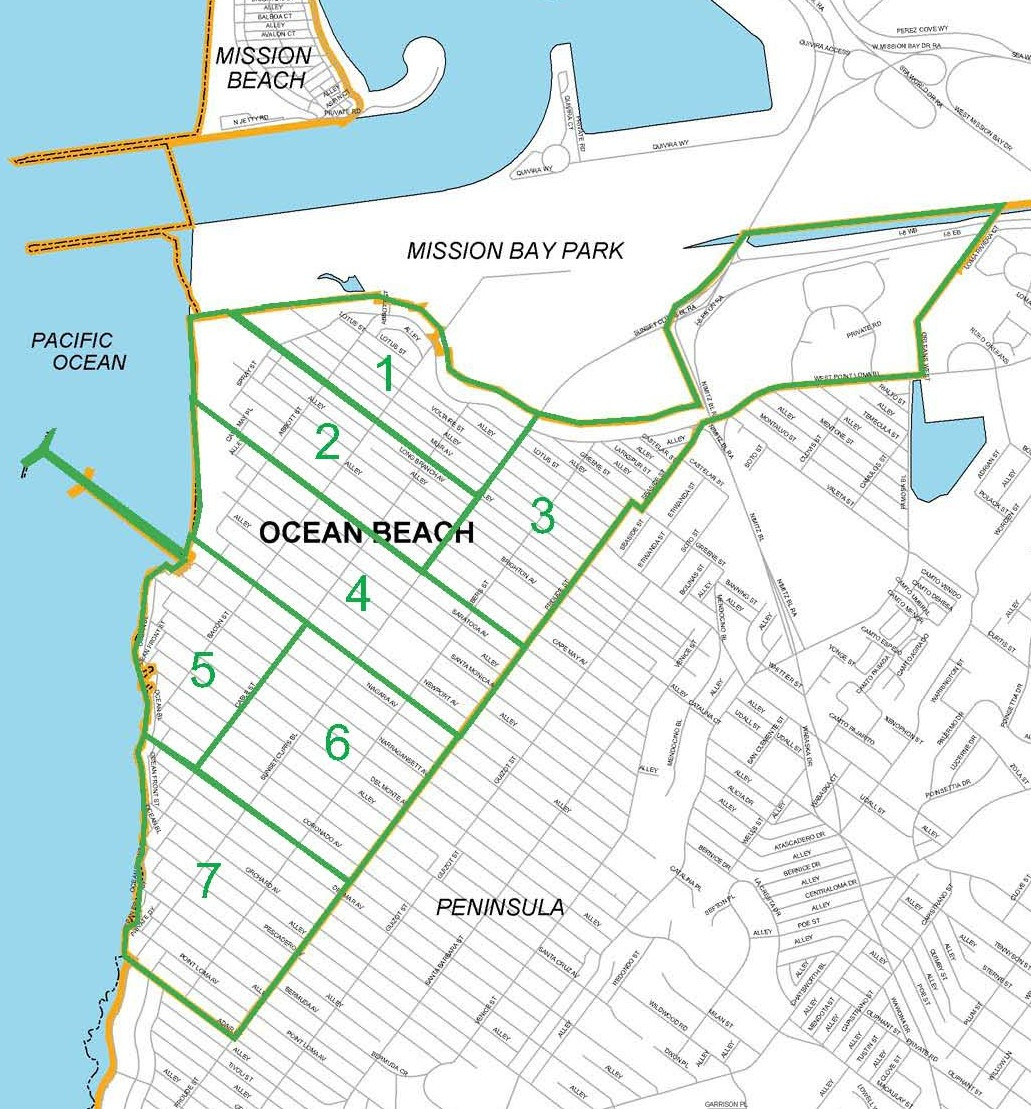 Ob Reference Map - Ocean Beach Planning Board pertaining to Ocean Beach San Diego Map