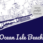 Ocean Isle Beach North Carolina Map Immediate Digital Download Regarding Ocean Isle Beach On Map