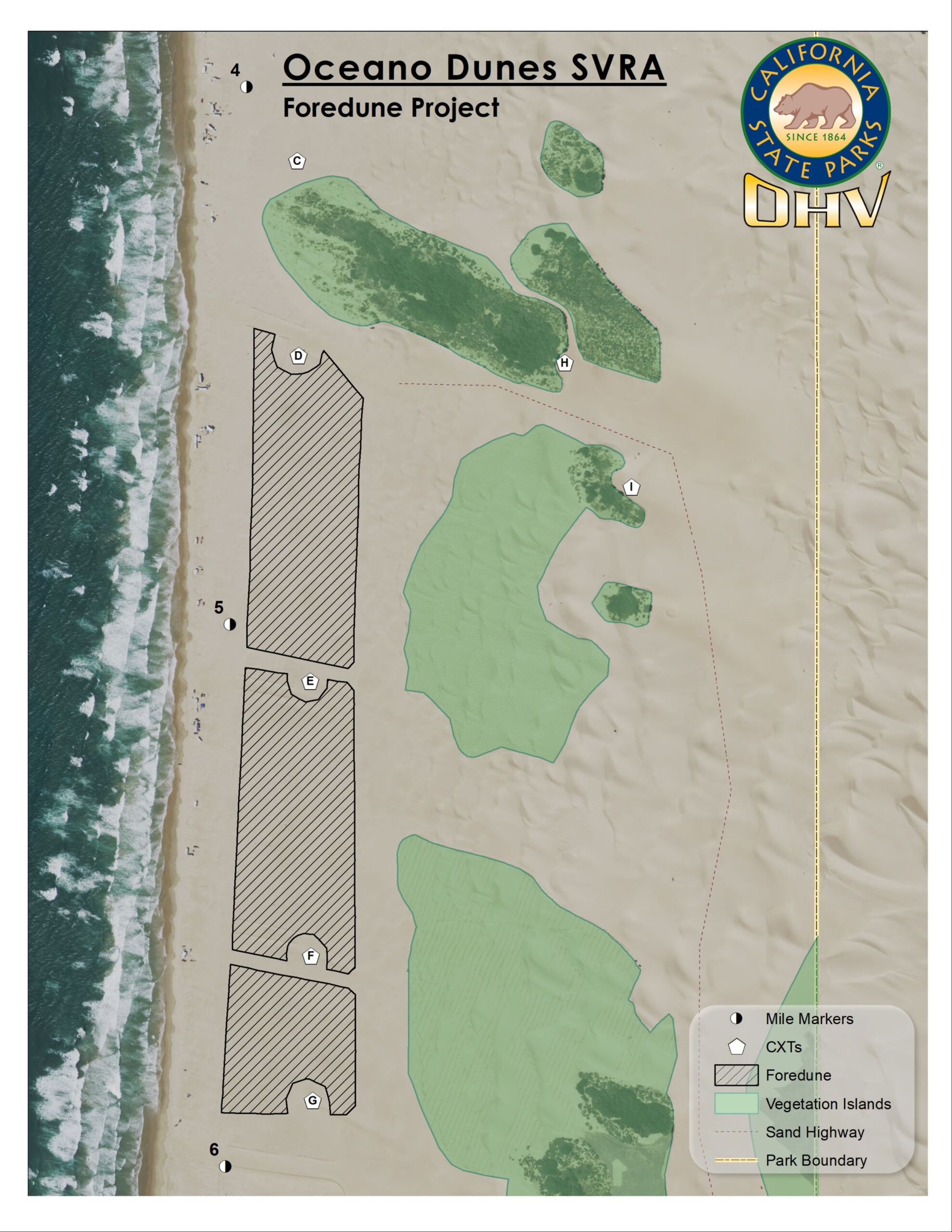 Oceano Dunes Foredune Project intended for Pismo State Beach Oceano Campground Map