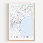 Old Orchard Beach Map Print, Oob Maine Map Print, Old Orchard Inside Map Of Old Orchard Beach Maine