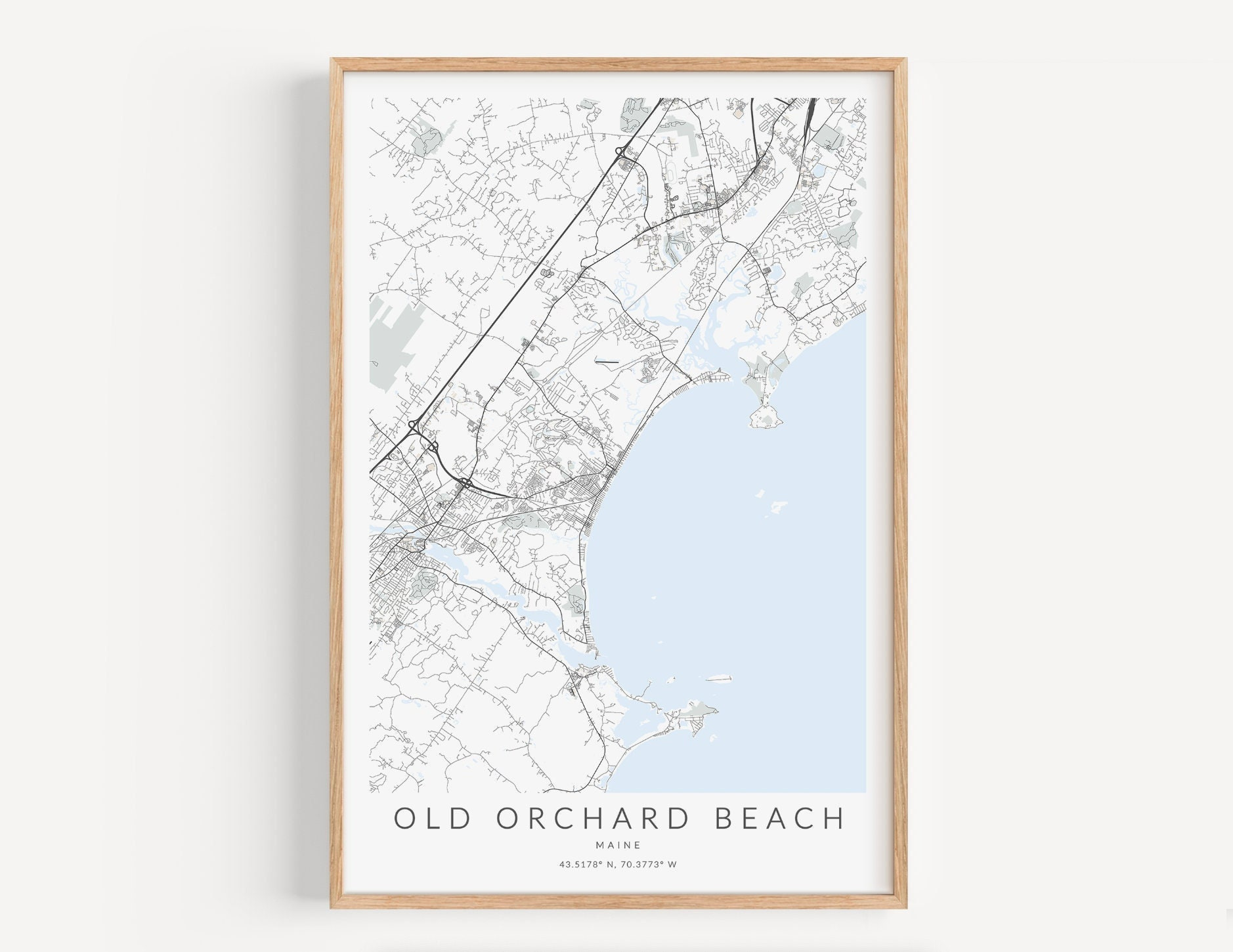 Old Orchard Beach Map Print, Oob Maine Map Print, Old Orchard inside Map Of Old Orchard Beach Maine