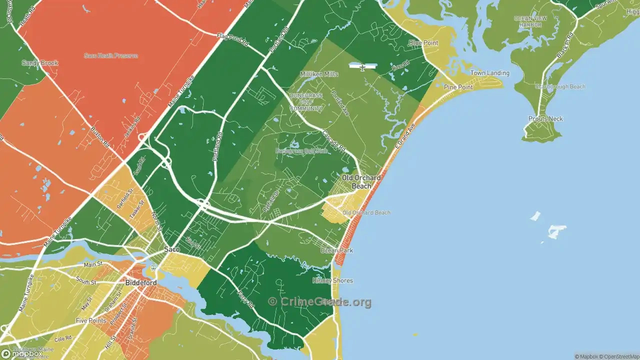Old Orchard Beach, Me Violent Crime Rates And Maps | Crimegrade regarding Map Of Old Orchard Beach Me